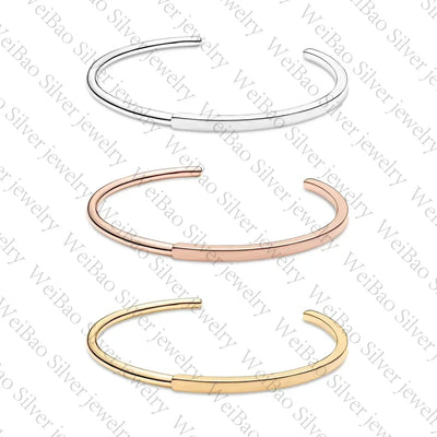 Elegant 925 sterling silver ID bangle