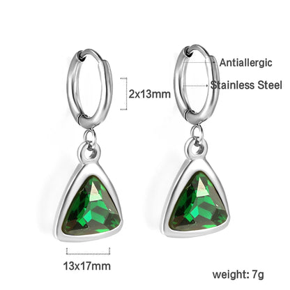 Vintage Green Crystal Hoop Earrings by ZEB Jewelry – view 17