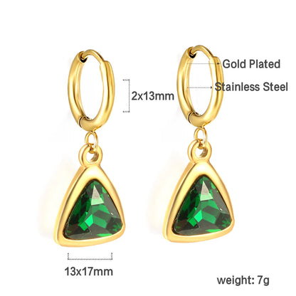 Vintage Green Crystal Hoop Earrings by ZEB Jewelry – view 16