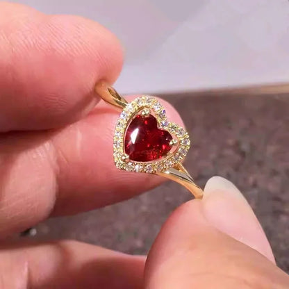 Red Heart Gold-Tone Ring by ZEB Jewelry – view 2