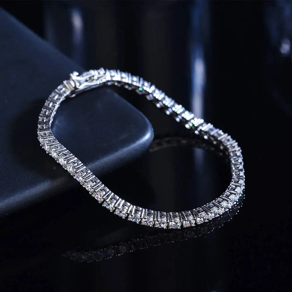 3mm/4mm Moissanite Tennis Bracelet – 925 Sterling Silver by ZEB Jewelry – view 10