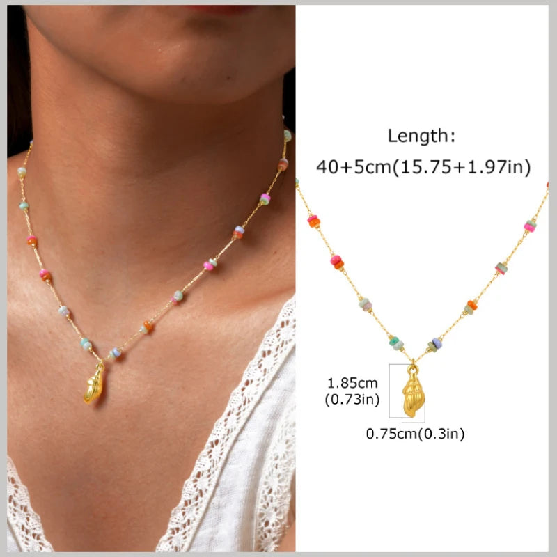 Pearl Shell & Starfish Charm Necklace – 18K Gold-Plated by ZEB Jewelry – view 16