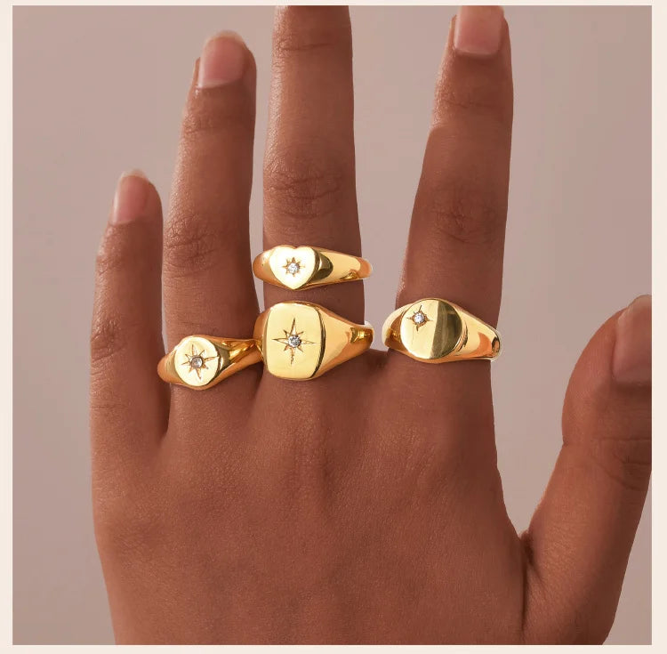 Sunshine Signet Ring – 18K Gold-Plated by ZEB Jewelry – view 9