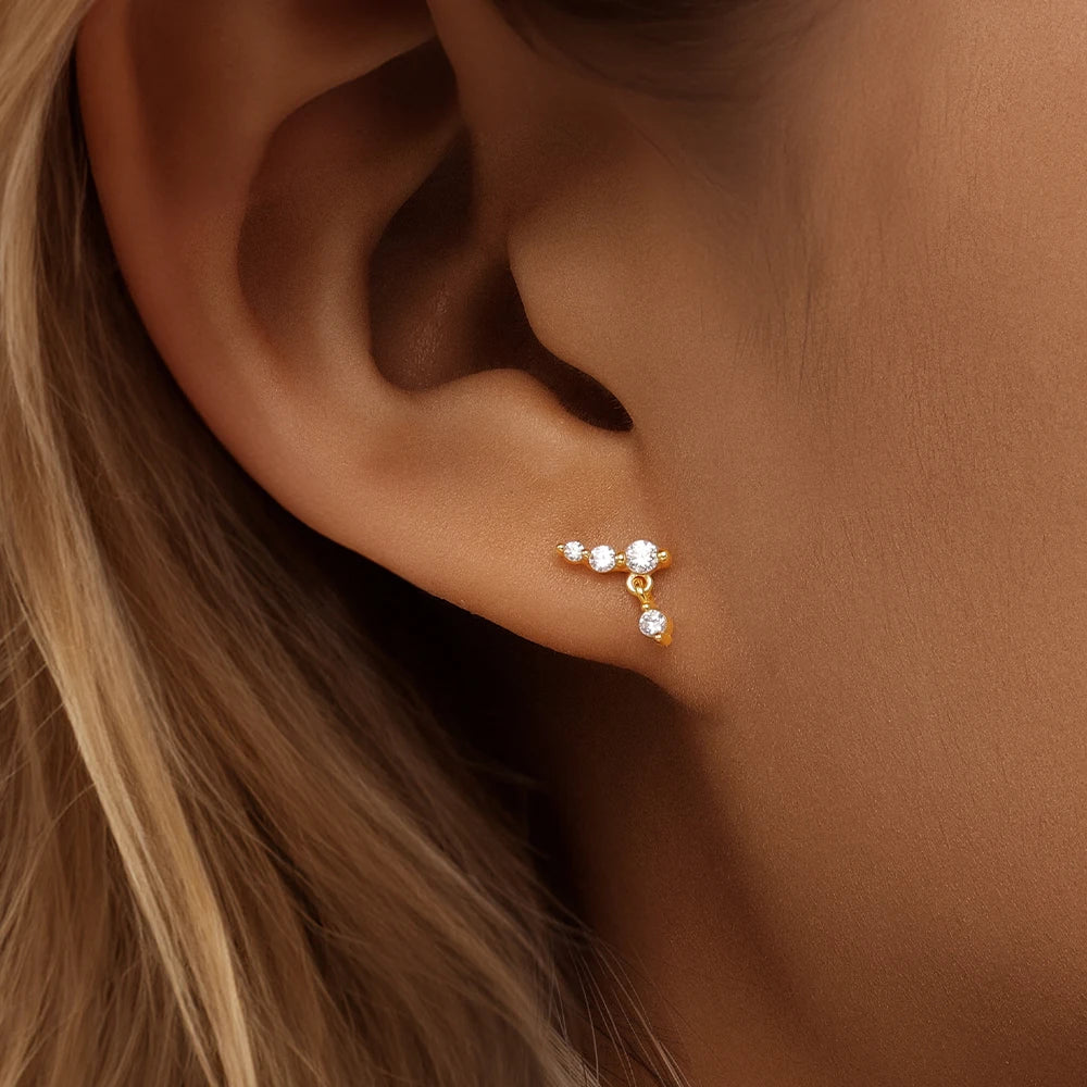 Horse Eye Zircon Stud Earrings – 925 Sterling Silver by ZEB Jewelry – view 6