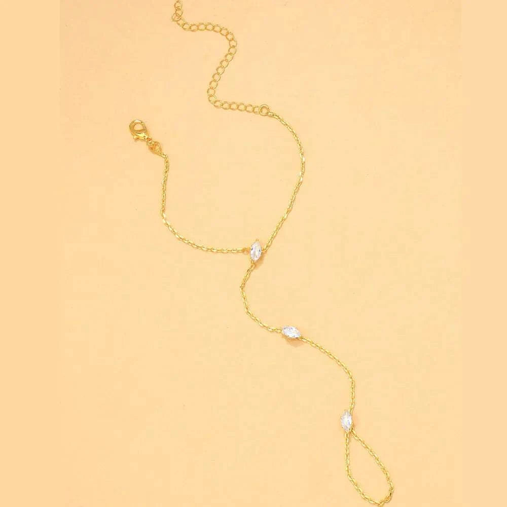 Rhombus Crystal Hand Chain Bracelet by ZEB Jewelry – view 3