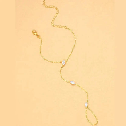 Rhombus Crystal Hand Chain Bracelet by ZEB Jewelry – view 3