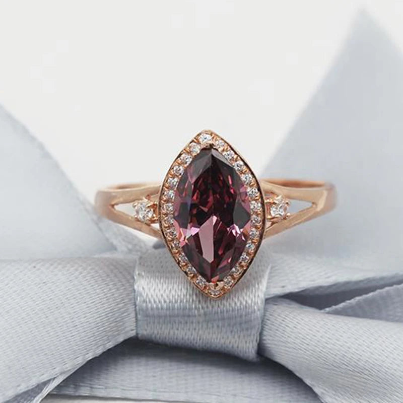 Ruby Marquise Rose Gold-Tone Ring by ZEB Jewelry – view 1