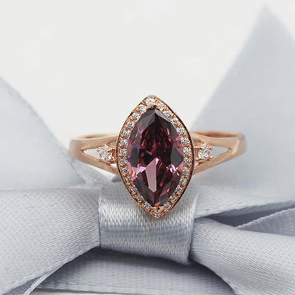 Ruby Marquise Rose Gold-Tone Ring by ZEB Jewelry – view 1