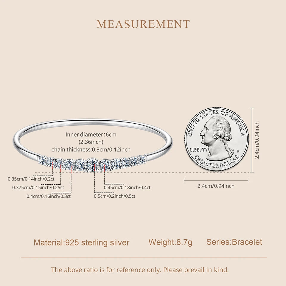 Moissanite Bar Bracelet – 925 Sterling Silver by ZEB Jewelry – view 15