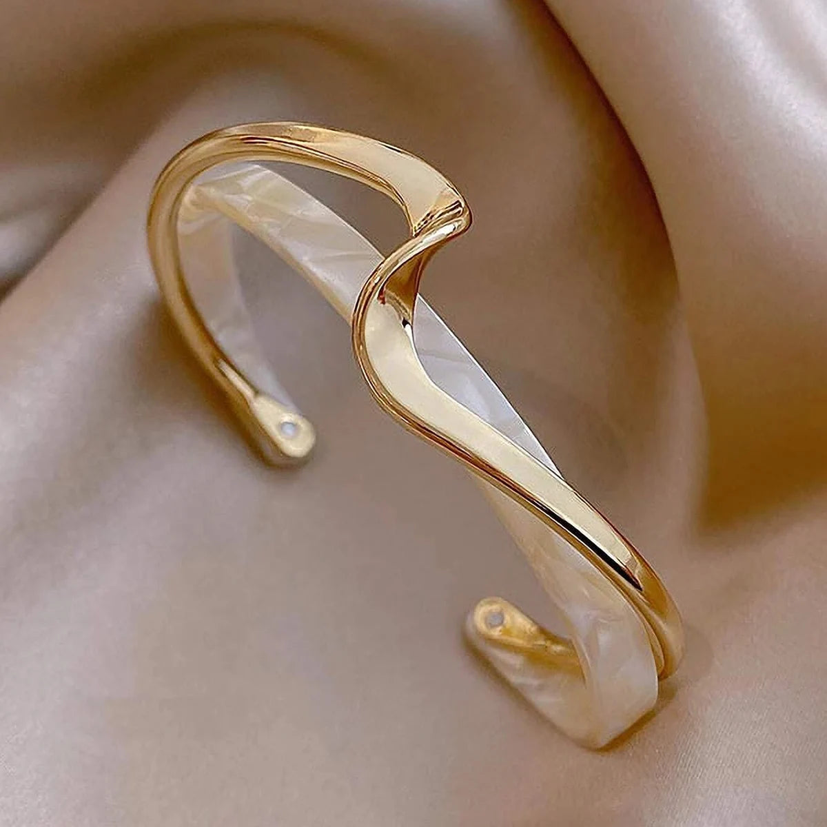 Modern Gold Open Bangle Bracelet by ZEB Jewelry – view 2