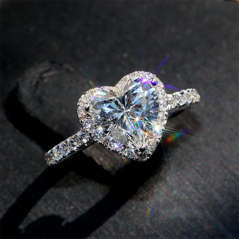 Silver Heart Zircon Ring by ZEB Jewelry – view 1