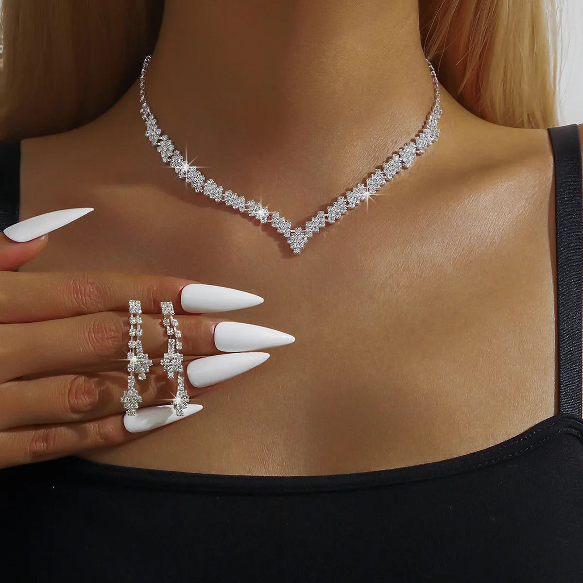 Bridal Jewelry Set – Necklace, Earrings & Bracelet by ZEB Jewelry – view 9