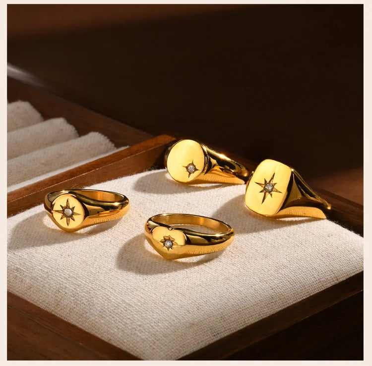 Sunshine Signet Ring – 18K Gold-Plated by ZEB Jewelry – view 11