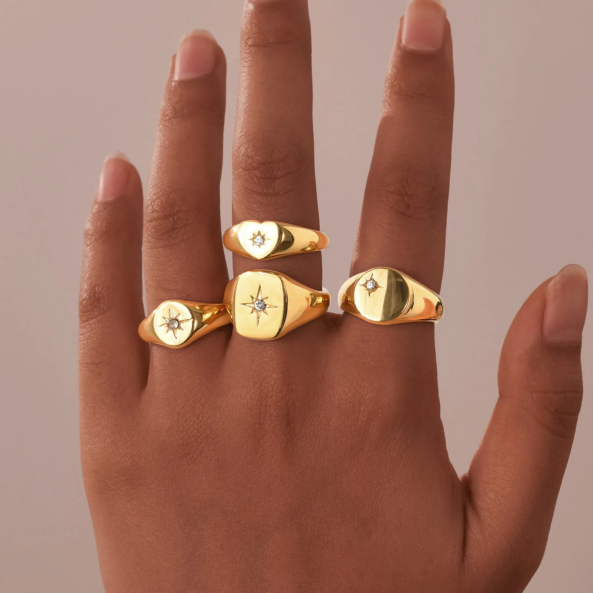 Sunshine Signet Ring – 18K Gold-Plated by ZEB Jewelry – view 3
