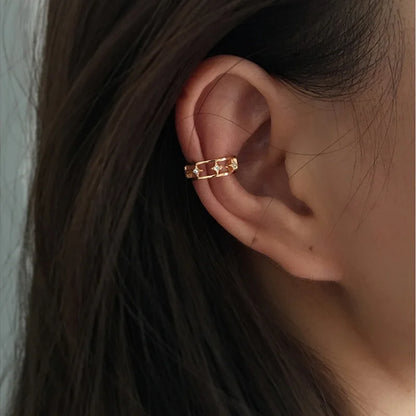 Zircon Star Chain Clip Earrings by ZEB Jewelry – view 4