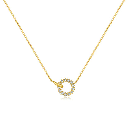 Circle Zircon Pendant Necklace – 925 Sterling Silver by ZEB Jewelry – view 7