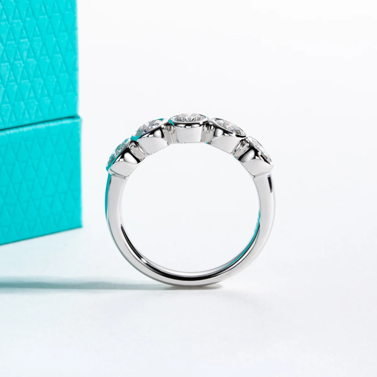 Moissanite Wedding Band – 925 Sterling Silver by ZEB Jewelry – view 4