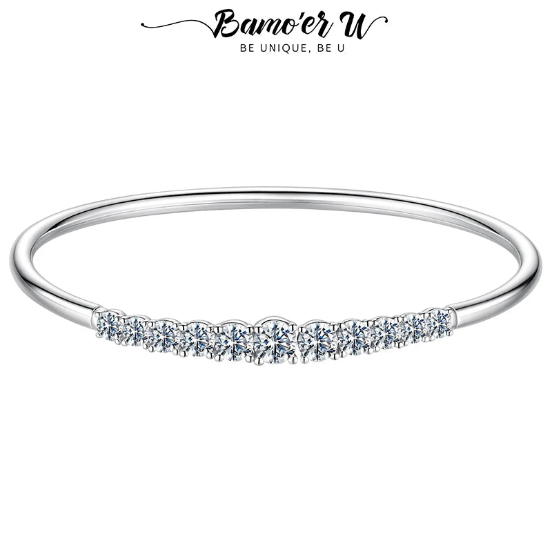 Moissanite Bar Bracelet – 925 Sterling Silver by ZEB Jewelry – view 2