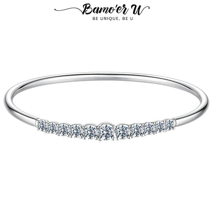 Moissanite Bar Bracelet – 925 Sterling Silver by ZEB Jewelry – view 2