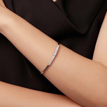 Moissanite Bar Bracelet – 925 Sterling Silver by ZEB Jewelry – view 1