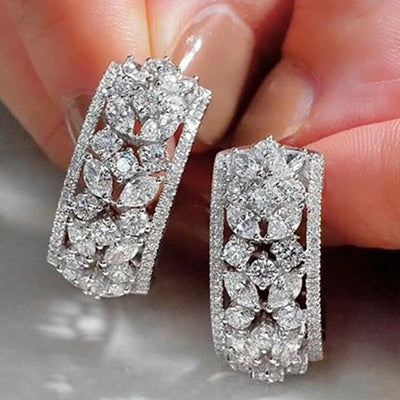  Handmade Zircon Hoop Earrings