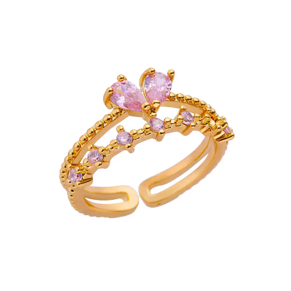 Stackable Zircon Heart Ring Set by ZEB Jewelry – view 33