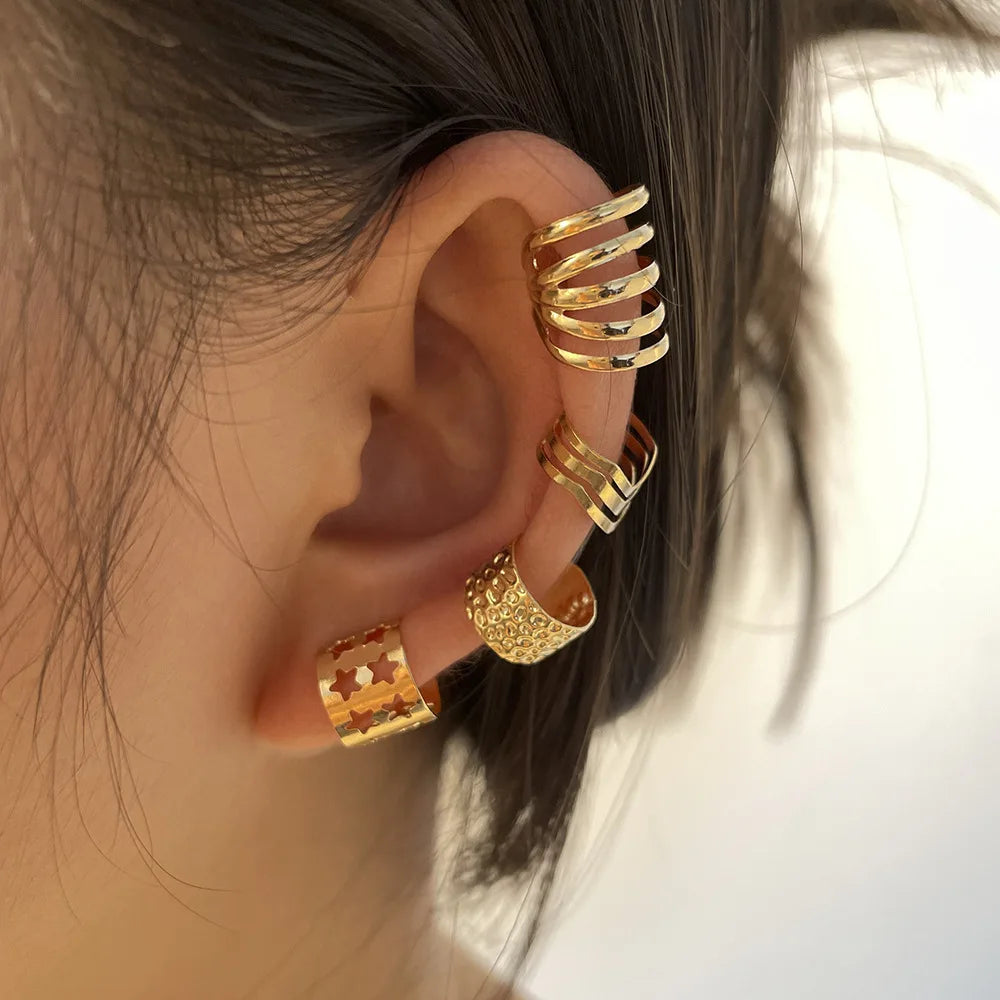 Zircon Star Chain Clip Earrings by ZEB Jewelry – view 16