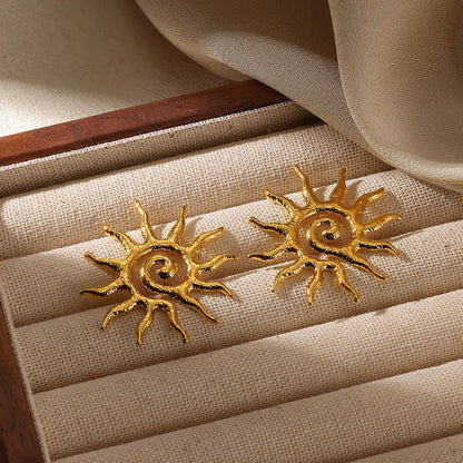 Geometric Flower Earrings – Stainless Steel by ZEB Jewelry – view 5