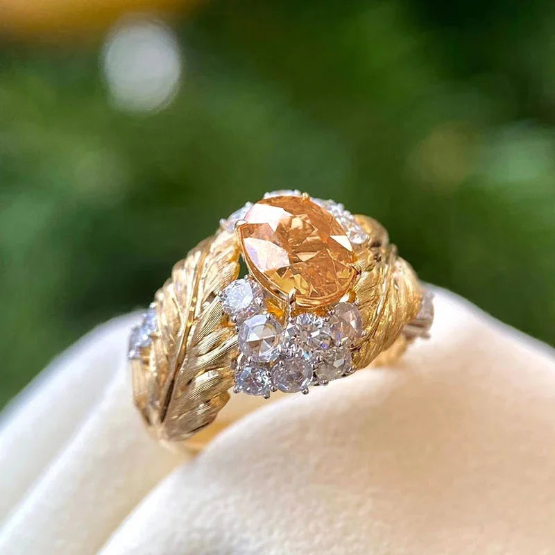 Champagne Cubic Zirconia Statement Ring by ZEB Jewelry – view 5