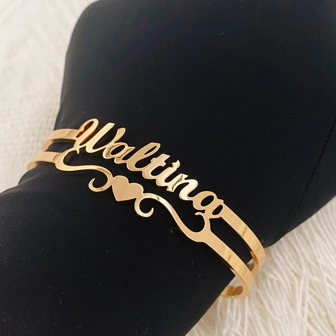 Personalized Heart Name Bracelet – Stainless Steel by ZEB Jewelry – view 1