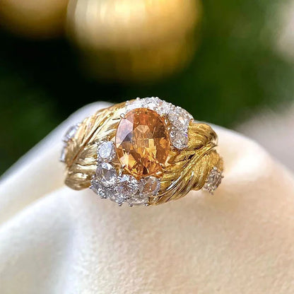 Champagne Cubic Zirconia Statement Ring by ZEB Jewelry – view 1