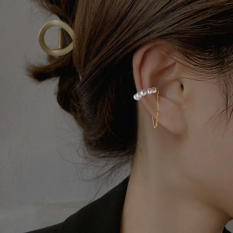 Zircon Star Tassel Clip Earrings by ZEB Jewelry – view 5