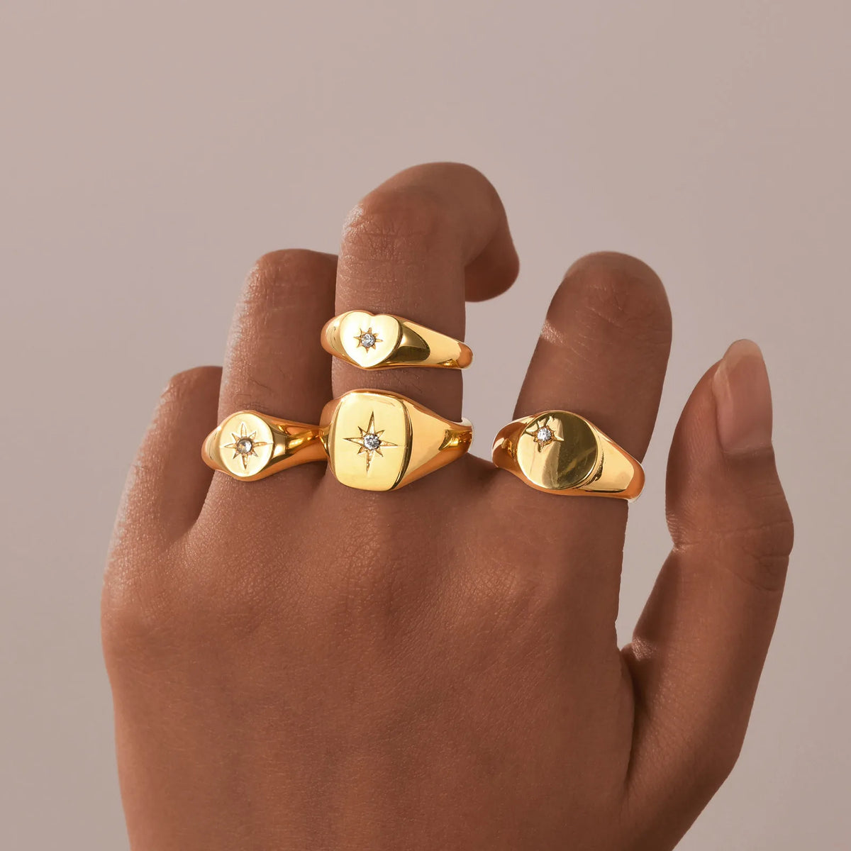 Sunshine Signet Ring – 18K Gold-Plated by ZEB Jewelry – view 4