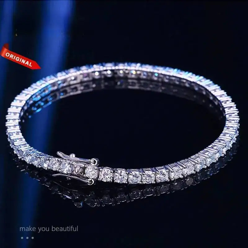 3mm/4mm Moissanite Tennis Bracelet – 925 Sterling Silver by ZEB Jewelry – view 9