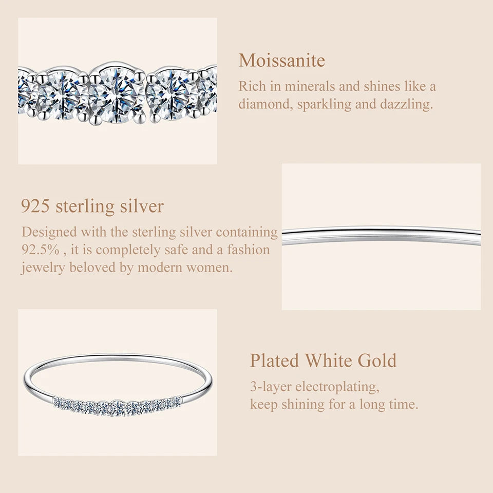 Moissanite Bar Bracelet – 925 Sterling Silver by ZEB Jewelry – view 13