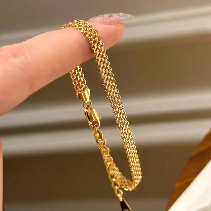 18K Gold-Plated Mesh Bracelet – Stainless Steel by ZEB Jewelry – view 2