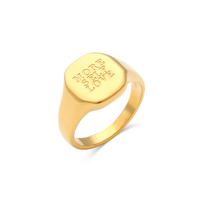 Engraved Ring – 18K Gold-Plated Stainless Steel by ZEB Jewelry – view 21
