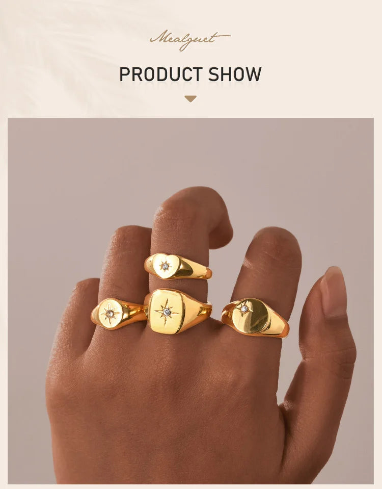 Sunshine Signet Ring – 18K Gold-Plated by ZEB Jewelry – view 6