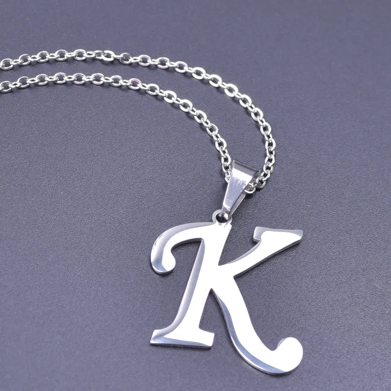 Initial Letter Necklace – Stainless Steel by ZEB Jewelry – view 6