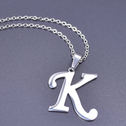 Initial Letter Necklace – Stainless Steel by ZEB Jewelry – view 6