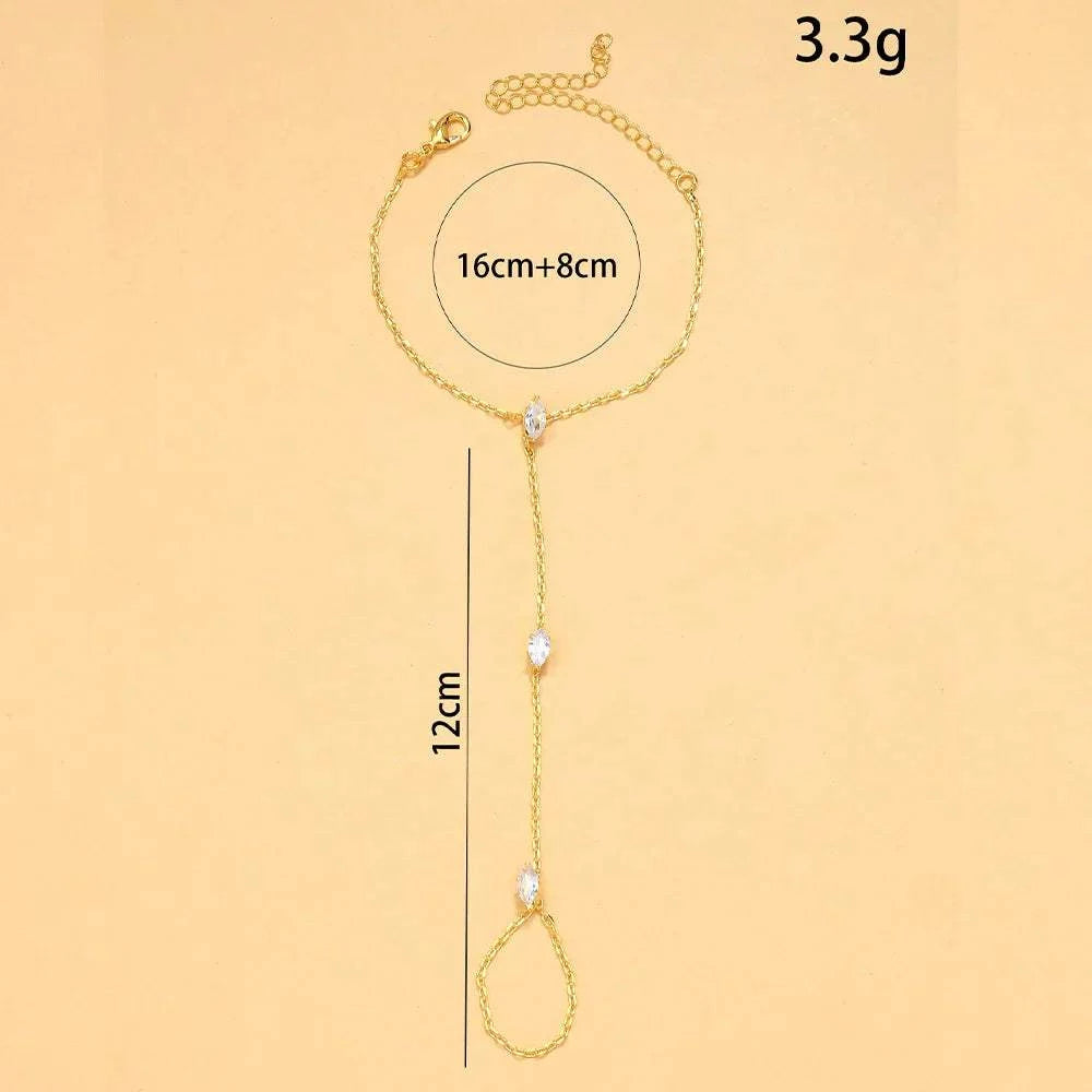 Rhombus Crystal Hand Chain Bracelet by ZEB Jewelry – view 4