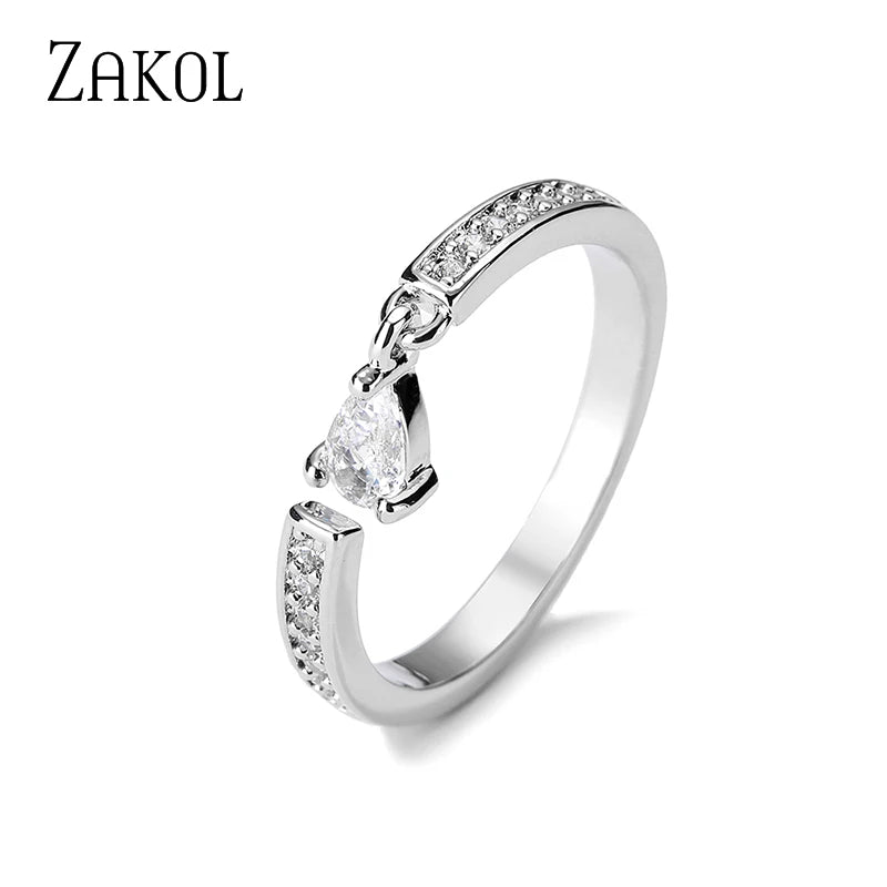 Waterdrop Zircon Statement Ring by ZEB Jewelry – view 18