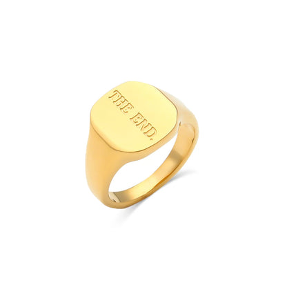 Engraved Ring – 18K Gold-Plated Stainless Steel by ZEB Jewelry – view 26