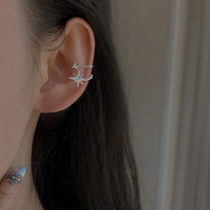 Zircon Star Tassel Clip Earrings by ZEB Jewelry – view 13