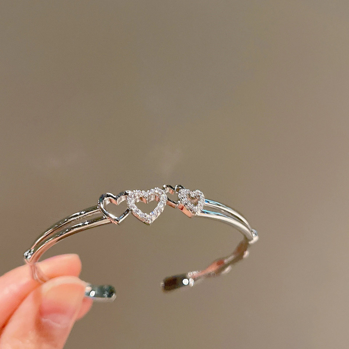 Silver Zircon Open Cuff Bangle by ZEB Jewelry – view 21