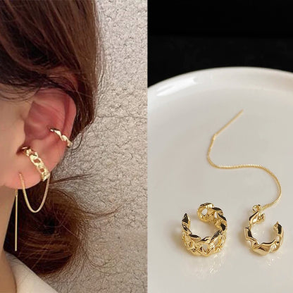 Zircon Star Chain Clip Earrings by ZEB Jewelry – view 18