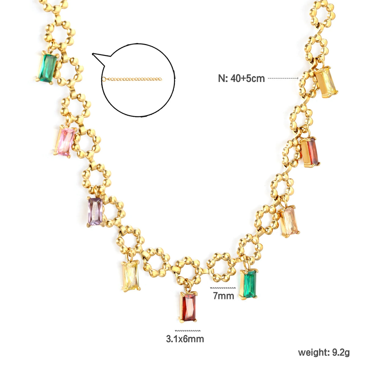 Cubic Zirconia Necklace – Stainless Steel by ZEB Jewelry – view 27