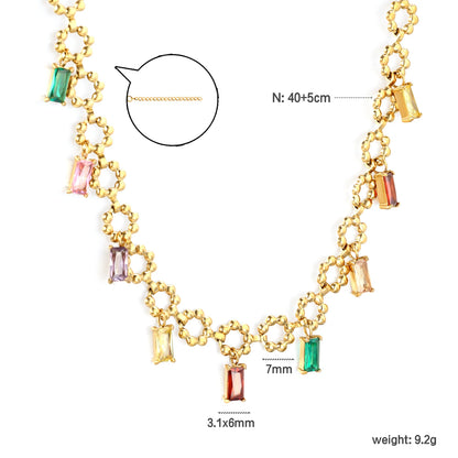 Cubic Zirconia Necklace – Stainless Steel by ZEB Jewelry – view 27