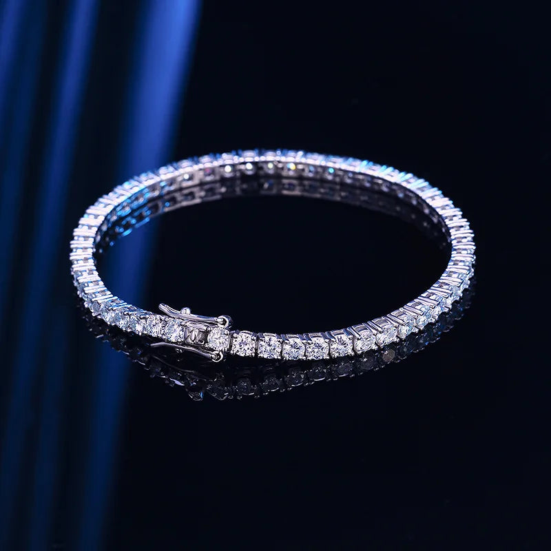 3mm Lab-Grown Diamond Bangle – 925 Sterling Silver by ZEB Jewelry – view 5