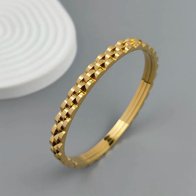 Gear Shaped Couple Bracelet Gold
